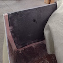The coosa board installed into wet mat and puttied.